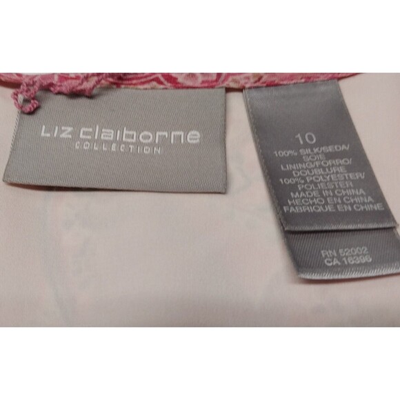 Vtg Liz Claiborne Women Size 10 Blouse 100% Silk Pink Semi Sheer Button Mom Boho - Picture 3 of 13